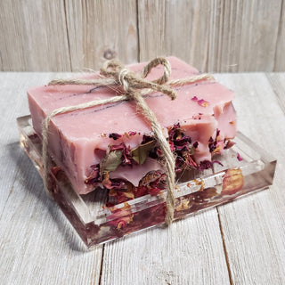 Rose Soap Tray with Cherry Blossom Soap