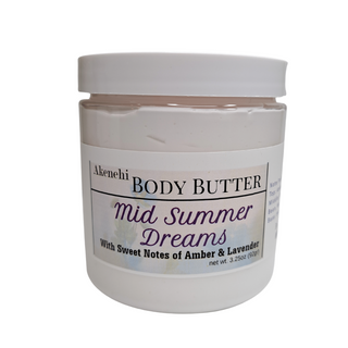 Mid Summer Dreams body butter with all natural skin nourishing ingredients