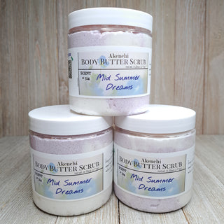 mid summer dreams body butter scrub is created with skin nourishing ingredients to  leave you with softer, smoother skin