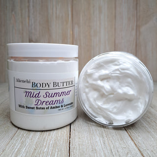 Whipped Body Butter scented with mid summer dreams leaves your skin hydrated and soft